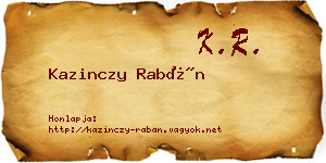 Kazinczy Rabán névjegykártya